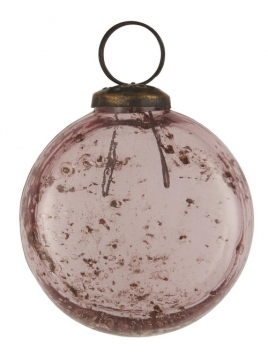 Weihnachtskugel flach von Ib Laursen in Rosa