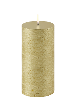 LED Pillar Candle (Ø=7,8cm) von Uyuni Lighting in MetallicGold