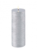 LED Pillar Candle (Ø=7,8cm) von Uyuni Lighting in MetallicSilver