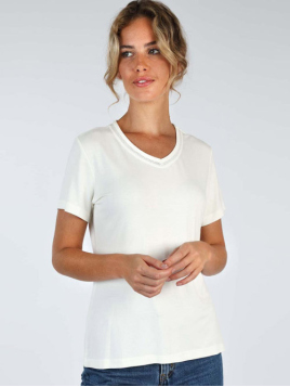 T-Shirt Lovera von Sorgenfri Sylt in Ivory