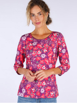 Shirt Mabel Flower Field von Sorgenfri Sylt in Orchid