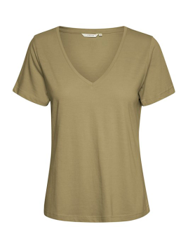 T-Shirt CrNaia (V-Neck) von Cream in OilGreen