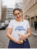 T-Shirt "Schliebe Pinguine" von Mit lille Danmark in Wei