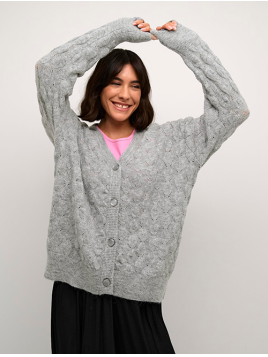 Strickjacke KaMalene von KAFFE in GreyMelange