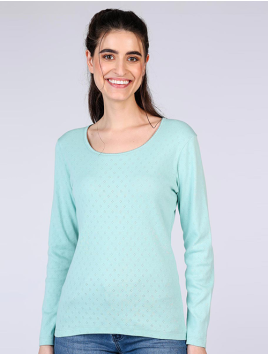 Langarmshirt Malin von Sorgenfri Sylt in Turquoise