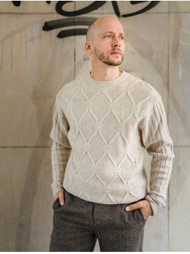 Pullover (Men) Gouvernail von Apoil Cashmere in Beige