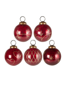 Weihnachtskugeln (5Stk.) von Ib Laursen in rot