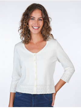 Strickjacke Liselotte von Sorgenfri Sylt in Ivory