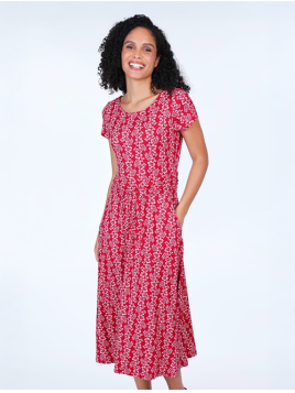 Kleid Malind Flower Vine von Lykka in Rubin