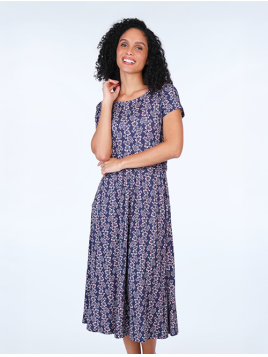 Kleid Malind Flower Vine von Lykka in Navy
