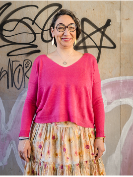 Pullover Franchise von Apoil Cashmere in Crush