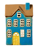 Lichterhaus mit gelber Haustr von Ib Laursen
