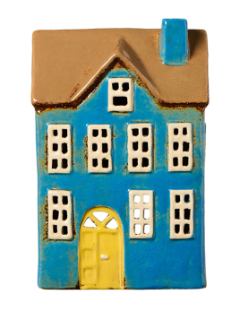 Lichterhaus mit gelber Haustr von Ib Laursen