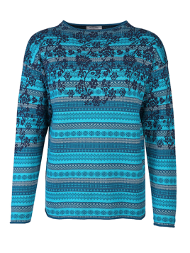 Pullover Flekkina Blossom von Strikkeby in Lake
