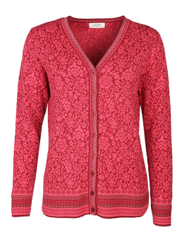 Strickjacke Christi Blossom von Strikkeby in Wine