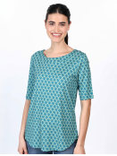 T-Shirt Nini Tulip Bow von Sorgenfri Sylt in Turquoise