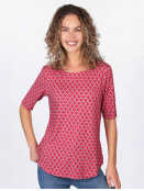 T-Shirt Nini Tulip Bow von Sorgenfri Sylt in Rubin