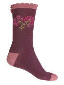 Socken Irma Flower Dance von Sorgenfri in Plum