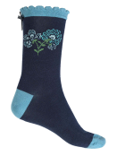 Socken Irma Flower Dance von Sorgenfri in Navy