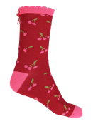 Socken Irma Little Cherry von Sorgenfri in Rubin