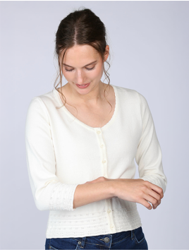 Strickjacke Liselotte von Sorgenfri Sylt in Ivory