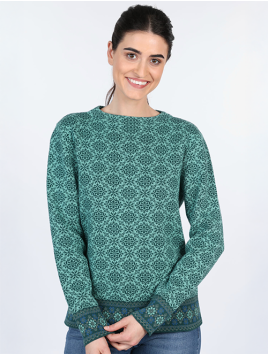 Strickpullover Dorit Nordic von Sorgenfri Sylt in BottleGreen
