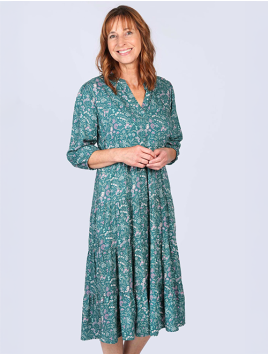 Kleid Sanna Romantic Garden von Sorgenfri Sylt in BottleGreen