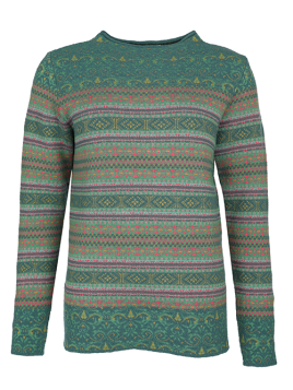 Pullover Sofia Damast von Strikkeby in BottleGreen