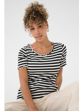 T-Shirt CrRibba stripe (10613876-101173) von Cream in Black White Stripe
