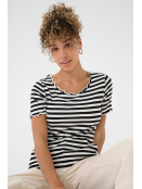 T-Shirt CrRibba stripe (10613876-101173) von Cream in Black White Stripe
