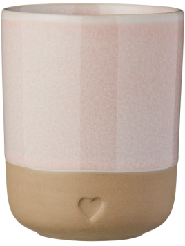 Becher Heart (2467-07) von Ib Laursen mattbrauner Ton mit rosa Kante