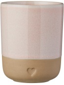 Becher Heart (2467-07) von Ib Laursen mattbrauner Ton mit rosa Kante