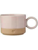 Tasse Heart (2468-07) von Ib Laursen mattbrauner Ton mit rosa Kante