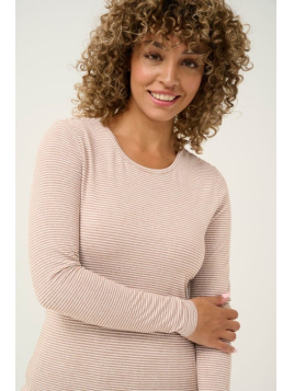 Langarmshirt CrAmma (10612922-106978) von Cream in Cinnamon/White