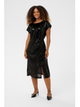 Dress CRGlimme Sequin Midi (10615113-100120) von Cream in Pitch Black