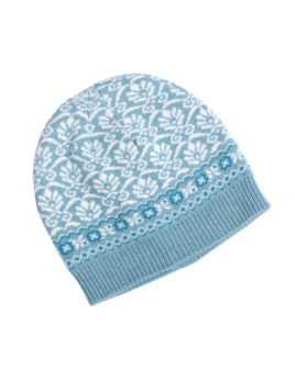 M�tze Hella Flower (02262-0185-226) von Sorgenfri Sylt in misty blue