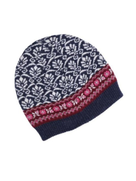 M�tze Hella Flower (02262-0185-319) von Sorgenfri Sylt in indigo