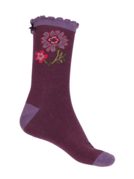 Socken Irma Garden (02262-0233-512) von Sorgenfri Sylt in Plum