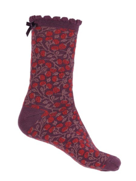 Socken Irma Berry (02262-0230-512) von Sorgenfri Sylt in Plum