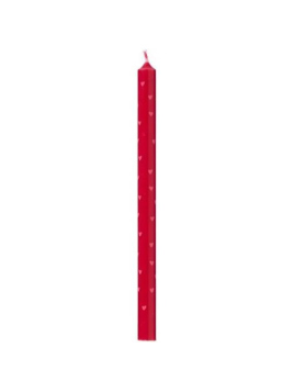 Kerze rot mit rosa Herzen (78071-33) von Ib Laursen