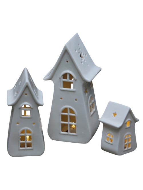 Keramikhaus (groß) von Chic Antique in weiss - Mit lille Danmark